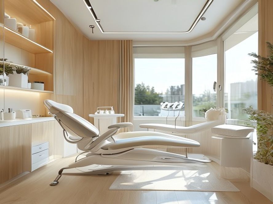Helles, modernes Behandlungszimmer der Ordination